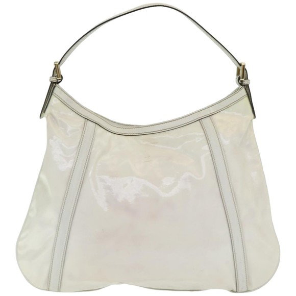 GUCCI Web Sherry Line Shoulder Bag Coated Canvas White Red 162740 Auth ep4886 - Picture 2 of 16